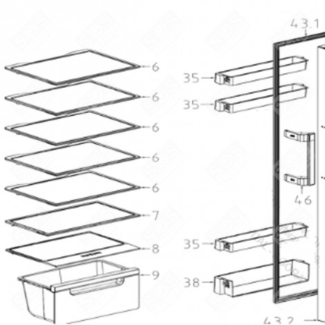 GEMÜSEFACH (BEZUG 9) KÜHLSCHRANK, GEFRIERSCHRANK - FR000492