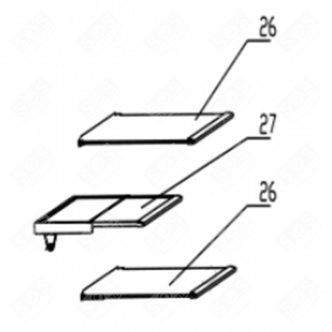 GLASABLAGE, GLASREGAL KÜHLSCHRANK, GEFRIERSCHRANK - FR000298