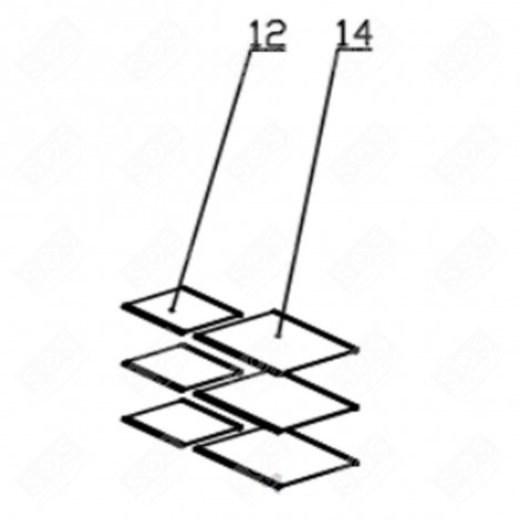 GLASABLAGE, GLASREGAL KÜHLSCHRANK, GEFRIERSCHRANK - FR007158