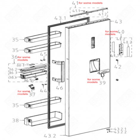 FLASCHENABLAGE (KENNZEICHNUNG 38) KÜHLSCHRANK, GEFRIERSCHRANK - FR000516