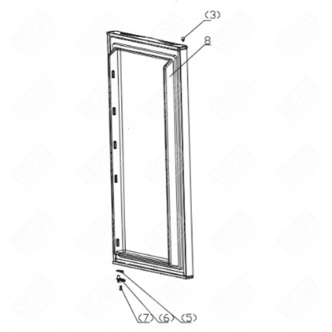 KÜHLSCHRANKTÜR (KENNZEICHEN 8) KÜHLSCHRANK, GEFRIERSCHRANK - FR001713