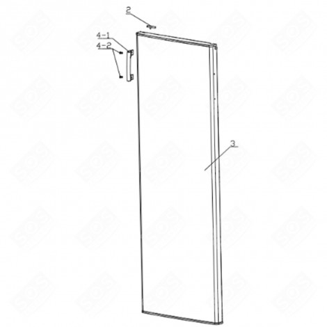 GEFRIERSCHRANKTÜR SCHWARZ (KENNZEICHEN 3) KÜHLSCHRANK, GEFRIERSCHRANK - FR002987