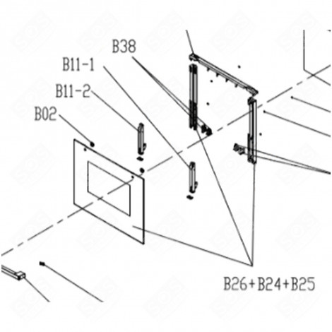 AUSSENVERGLASUNG + PROFILE B26 + B24 + B25) BACKOFEN, KÜCHENHERD - CU005088