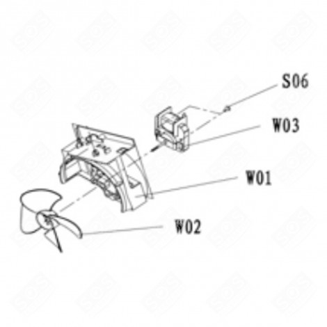 MOTOR + LÜFTER (BEZUG W03) BACKOFEN, KÜCHENHERD - CU003956