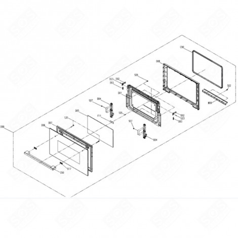 MONTIERTE TÜR (REFERENZ D00) BACKOFEN, KÜCHENHERD - CU000791