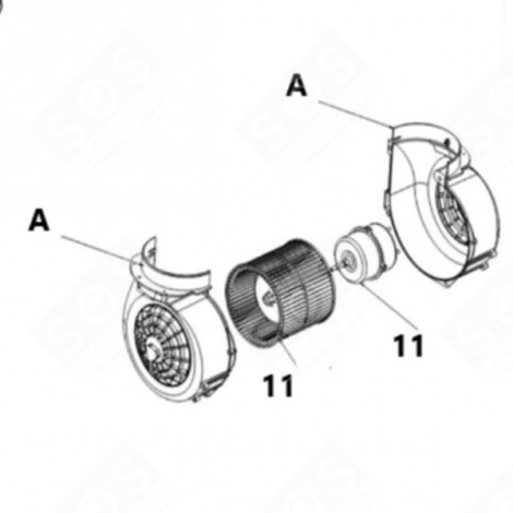 MOTOR (KENNZEICHEN 11) BACKOFEN, KÜCHENHERD - CU003360