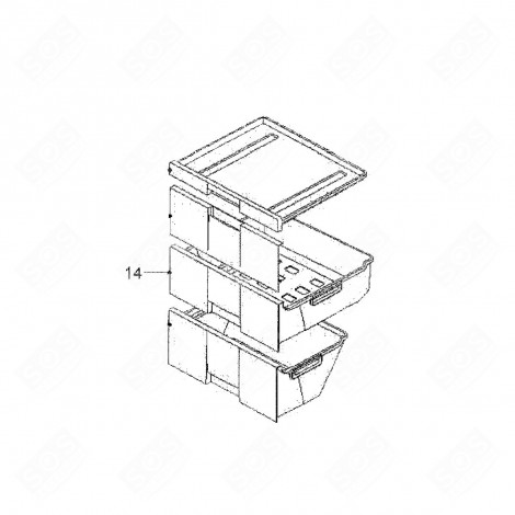 ZENTRALER SCHUBLADE KÜHLSCHRANK, GEFRIERSCHRANK - 580C81