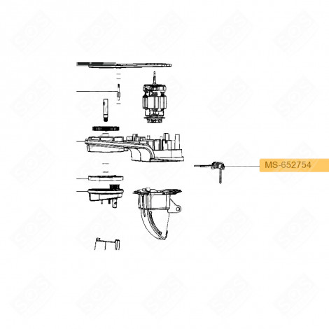 GELENKACHSE + FEDER (KENNZEICHEN MS-652754) KÜCHENMASCHINE - MS-650817, MS-652754