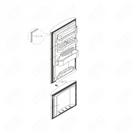 TÜRDICHTUNG (KÜHLFACHTEIL) KENNZEICHEN 0336 KÜHLSCHRANK, GEFRIERSCHRANK - 406644