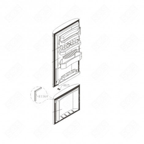 TÜRDICHTUNG (GEFRIERTEIL) KENNZEICHEN 0336A KÜHLSCHRANK, GEFRIERSCHRANK - 406645