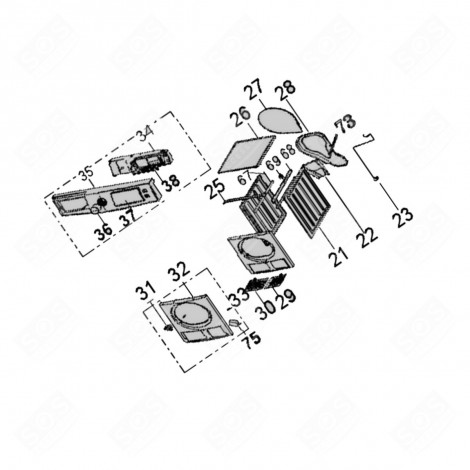 RÜCKWAND DICHTUNG (KENNZEICHNUNG 73) WÄSCHETROCKNER - 1063820, 34060311