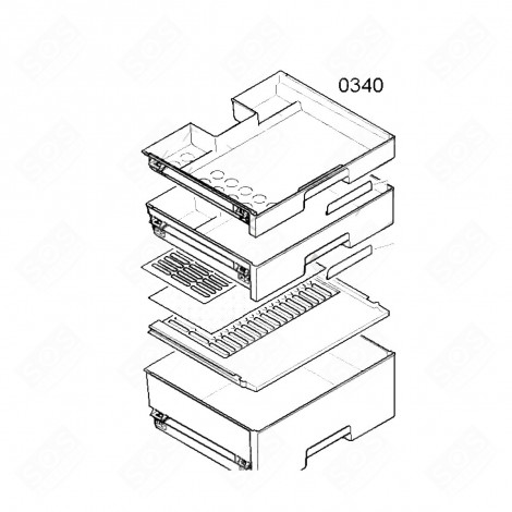 OBERFACH NR. 0340 (GEFRIERTEIL) KÜHLSCHRANK, GEFRIERSCHRANK - 00705233, 705233