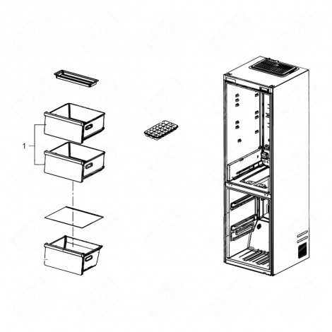 GEFRIERFACH OBEN KÜHLSCHRANK, GEFRIERSCHRANK - DA97-15512A