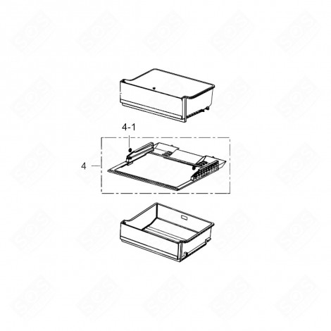 ORIGINALE GEMÜSESCHUBLADE (MARKIERUNG 4) 516X502 MM KÜHLSCHRANK, GEFRIERSCHRANK - DA97-15542A