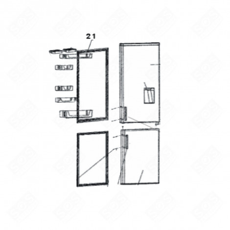 OBERE ABLAGE FACH 21 (KÜHLSCHRANKTEIL) KÜHLSCHRANK, GEFRIERSCHRANK - 1072662, 12040365 