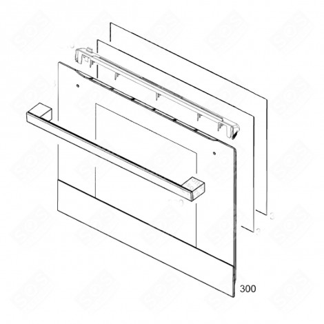 ORIGINALE AUSSENTÜRSCHEIBE (KENNZEICHNUNG 300) 590X462 MM BACKOFEN, KÜCHENHERD - 140123469177