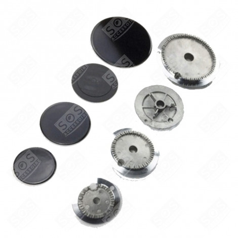 KIT 4 DECKEL UND 4 BRENNER KOCHPLATTEN, HERDPLATTEN, KOCHFELD - 3540003039, 3540004037