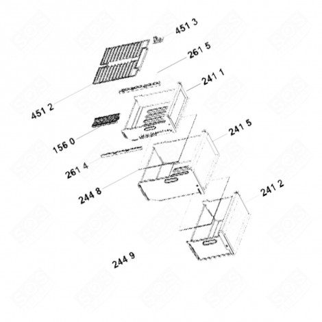 OBERE SCHUBLADE MARKE 241 1 420X425X165 MM KÜHLSCHRANK, GEFRIERSCHRANK - C00568140, 488000568140