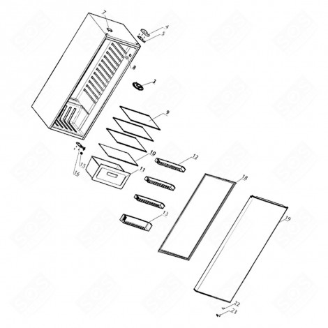 TÜR-DICHTUNG (REFERENZNUMMER 18) KÜHLSCHRANK, GEFRIERSCHRANK - 1069854, 18040230