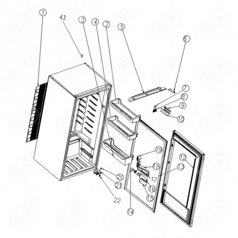 FÜHRUNG (KENNZEICHNUNG NR. 8) KÜHLSCHRANK, GEFRIERSCHRANK - 1057834, 53041259