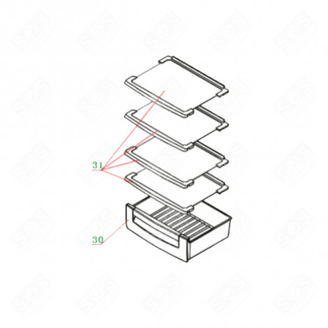 GEMÜSEFACH (REFERENZ 30) KÜHLSCHRANK, GEFRIERSCHRANK - FR001218