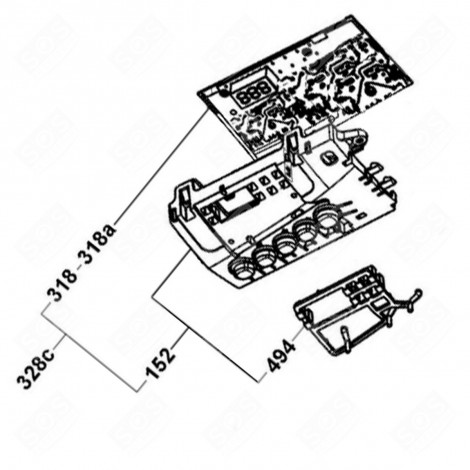 PROGRAMMIERTES ELEKTRONIKMODUL (KENNZEICHNUNG 318) WÄSCHETROCKNER - 49033747